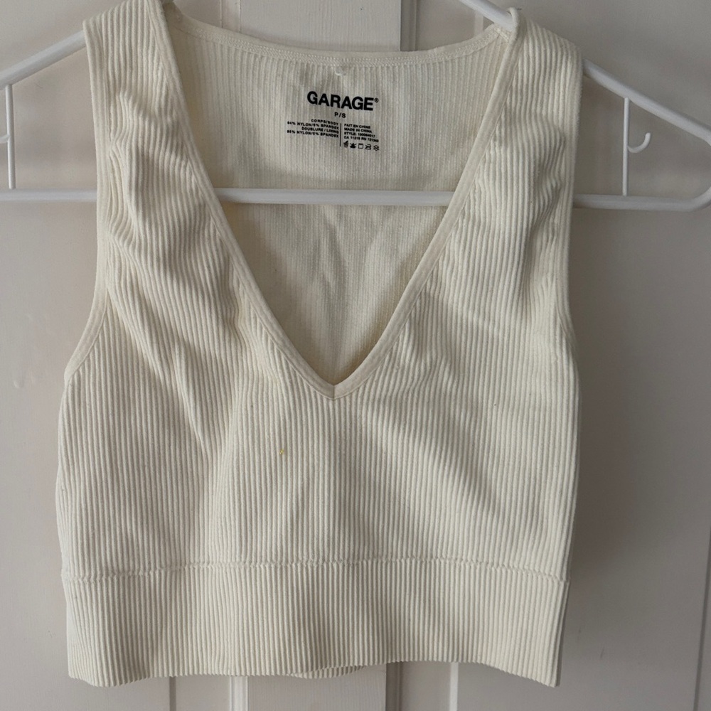 Garage Women's Ivory Ribbed Tank Top